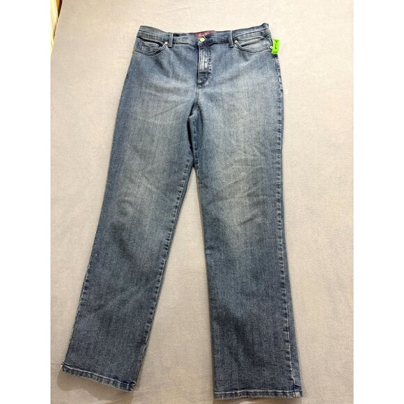 Gloria Vanderbilt Women Straight Leg Jeans Amanda Classic High Rise Blue Size 14 - Picture 1 of 8
